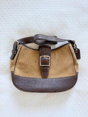 Coach suede and leather handbag
